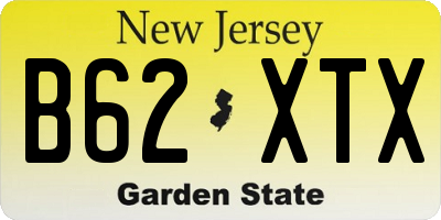 NJ license plate B62XTX