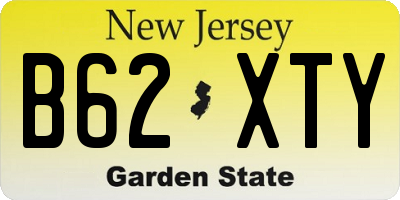 NJ license plate B62XTY