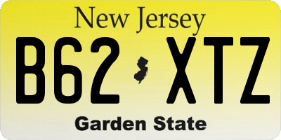 NJ license plate B62XTZ