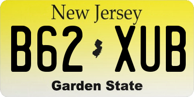NJ license plate B62XUB