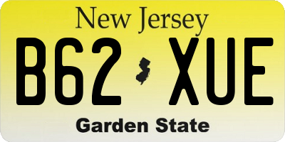 NJ license plate B62XUE