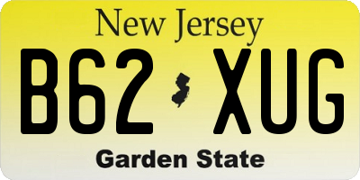 NJ license plate B62XUG