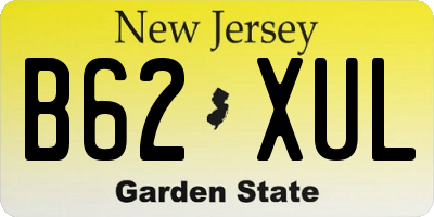 NJ license plate B62XUL