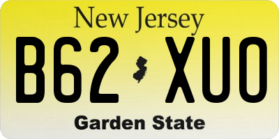 NJ license plate B62XUO