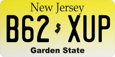 NJ license plate B62XUP