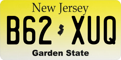 NJ license plate B62XUQ