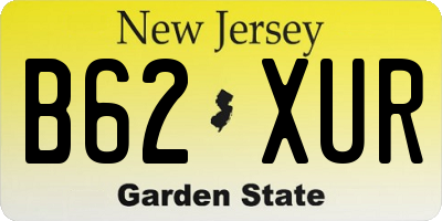 NJ license plate B62XUR