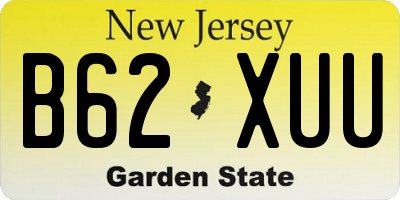 NJ license plate B62XUU