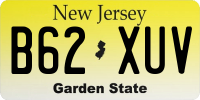 NJ license plate B62XUV