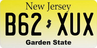 NJ license plate B62XUX
