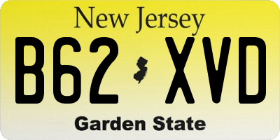 NJ license plate B62XVD