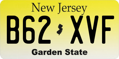 NJ license plate B62XVF