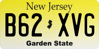 NJ license plate B62XVG