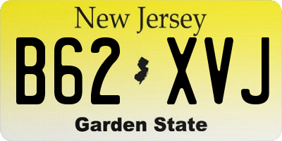 NJ license plate B62XVJ