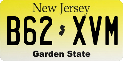 NJ license plate B62XVM