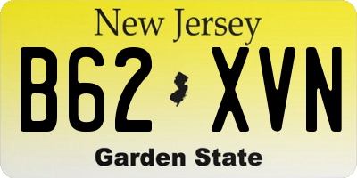 NJ license plate B62XVN