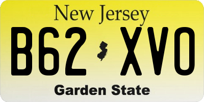 NJ license plate B62XVO
