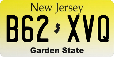 NJ license plate B62XVQ