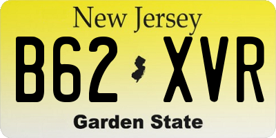 NJ license plate B62XVR