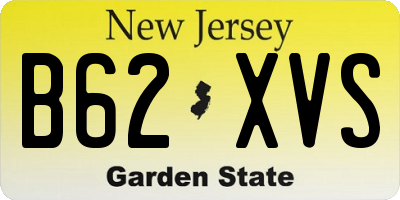 NJ license plate B62XVS