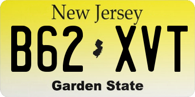NJ license plate B62XVT