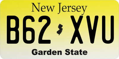 NJ license plate B62XVU
