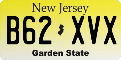 NJ license plate B62XVX