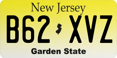 NJ license plate B62XVZ