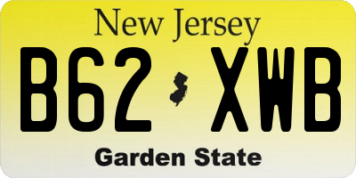 NJ license plate B62XWB