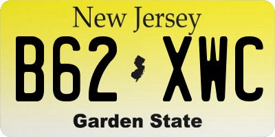 NJ license plate B62XWC