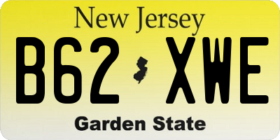 NJ license plate B62XWE
