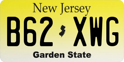 NJ license plate B62XWG