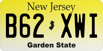 NJ license plate B62XWI