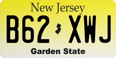 NJ license plate B62XWJ
