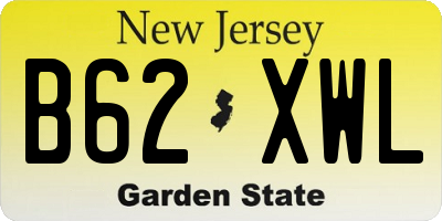 NJ license plate B62XWL