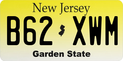 NJ license plate B62XWM