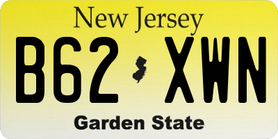 NJ license plate B62XWN