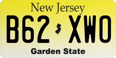 NJ license plate B62XWO