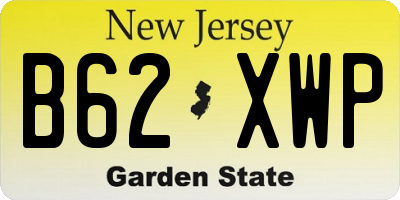 NJ license plate B62XWP