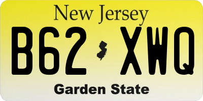 NJ license plate B62XWQ
