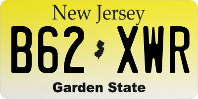 NJ license plate B62XWR