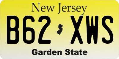NJ license plate B62XWS