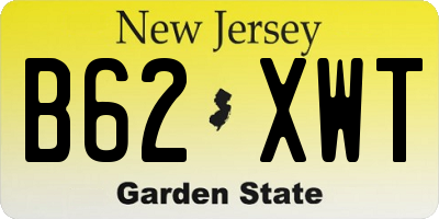 NJ license plate B62XWT