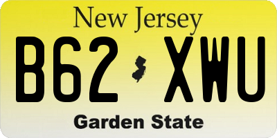 NJ license plate B62XWU