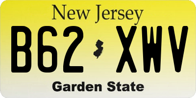 NJ license plate B62XWV