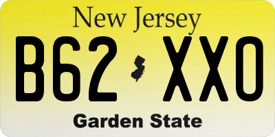NJ license plate B62XXO