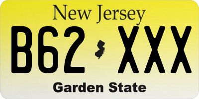 NJ license plate B62XXX
