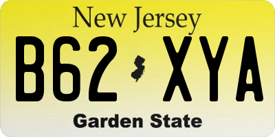 NJ license plate B62XYA