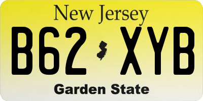 NJ license plate B62XYB