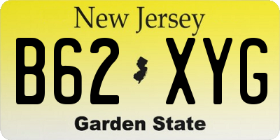 NJ license plate B62XYG